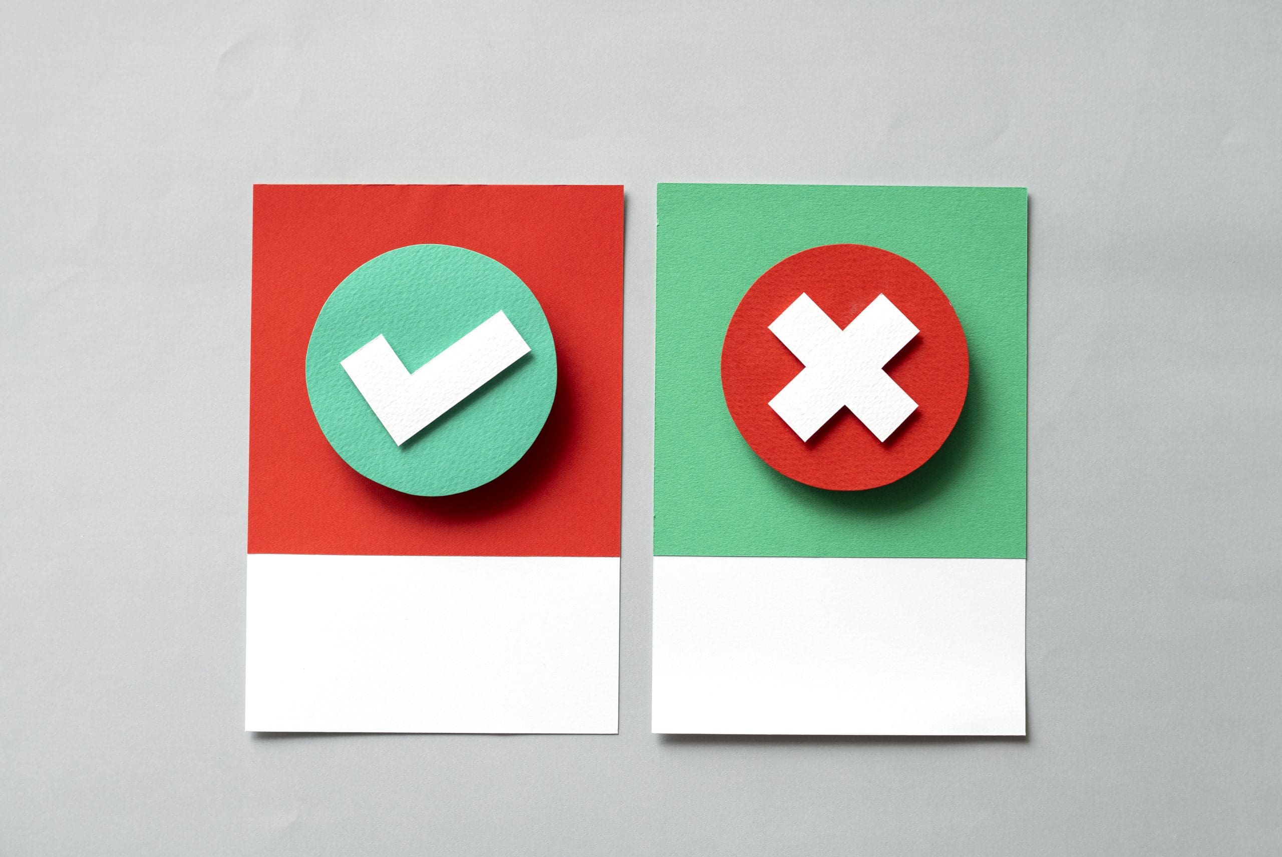 paper craft art of check and cross marks to show the do's and don'ts after ozone sauna session