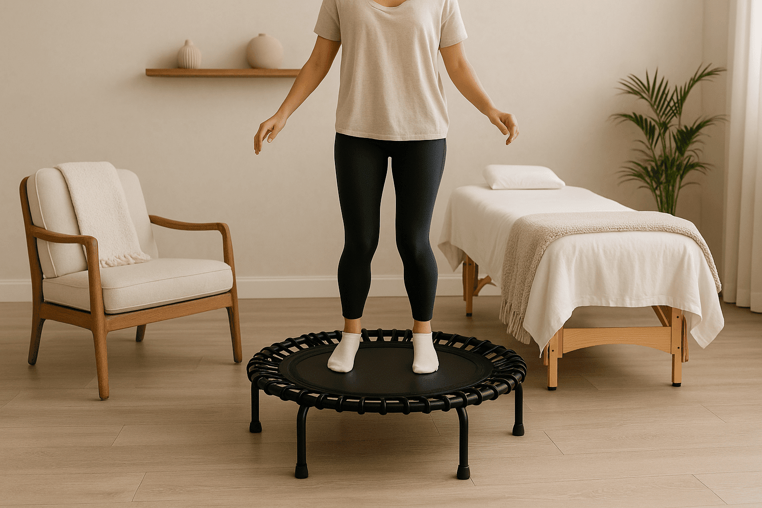 individual rebounding to stimulate lymphatic flow