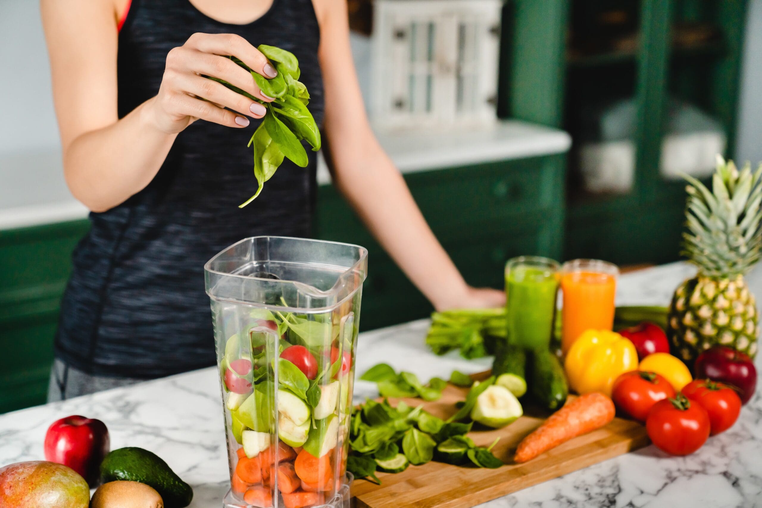 Woman embracing wellness with healthy nutrition and mindful habits