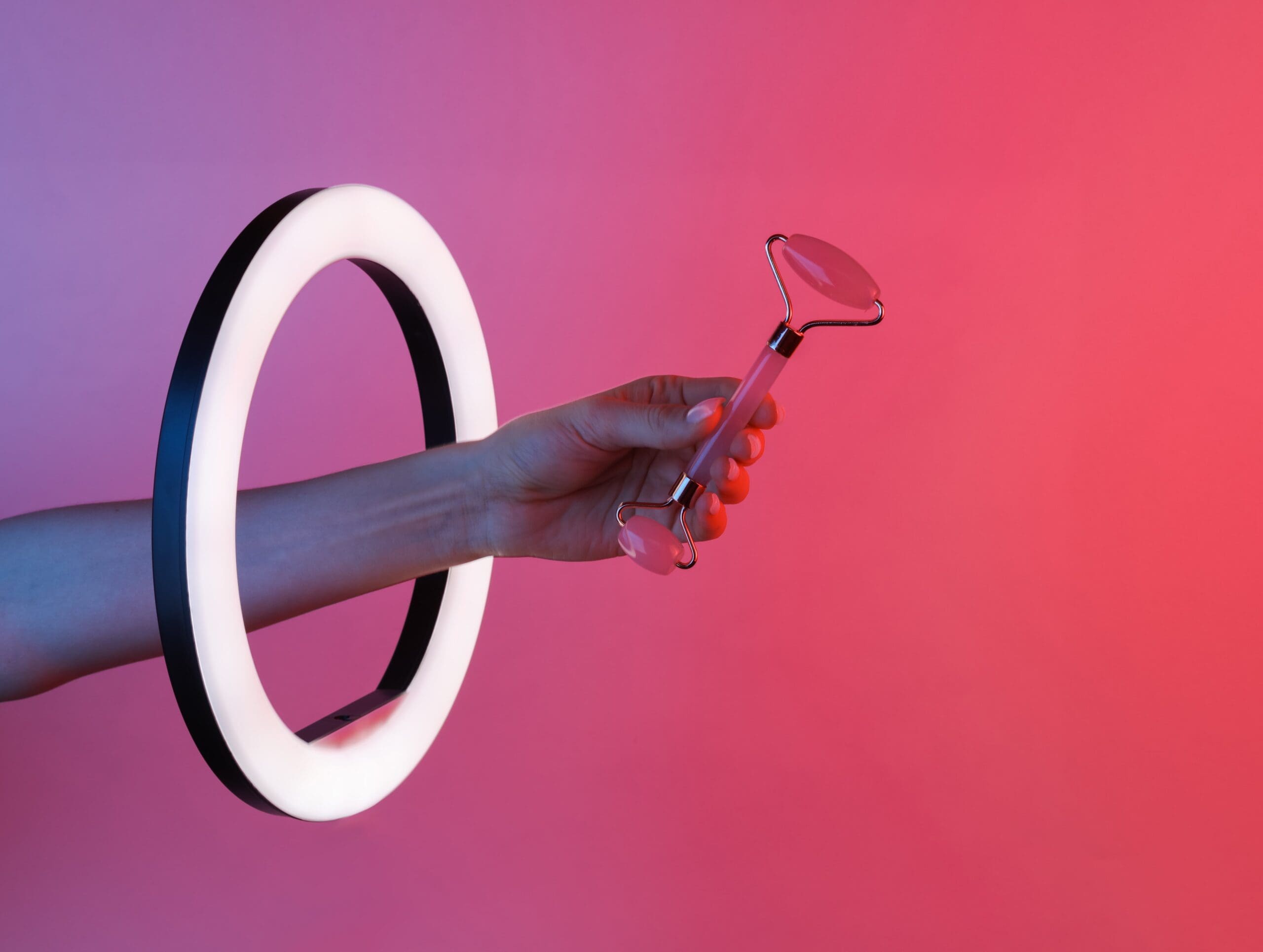 gua sha tool face red light panel skincare routine