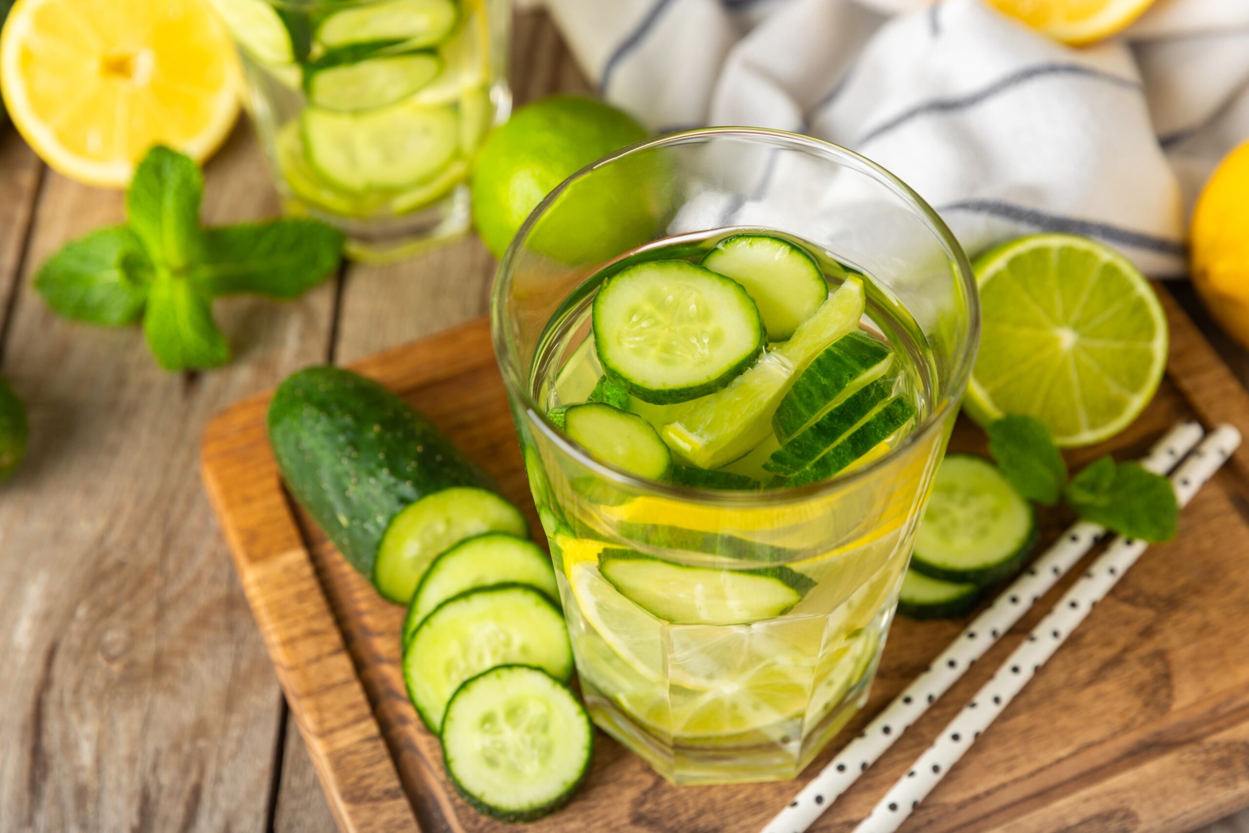 hydration foods like cucumber lemon and pineapple for reducing water retention before events