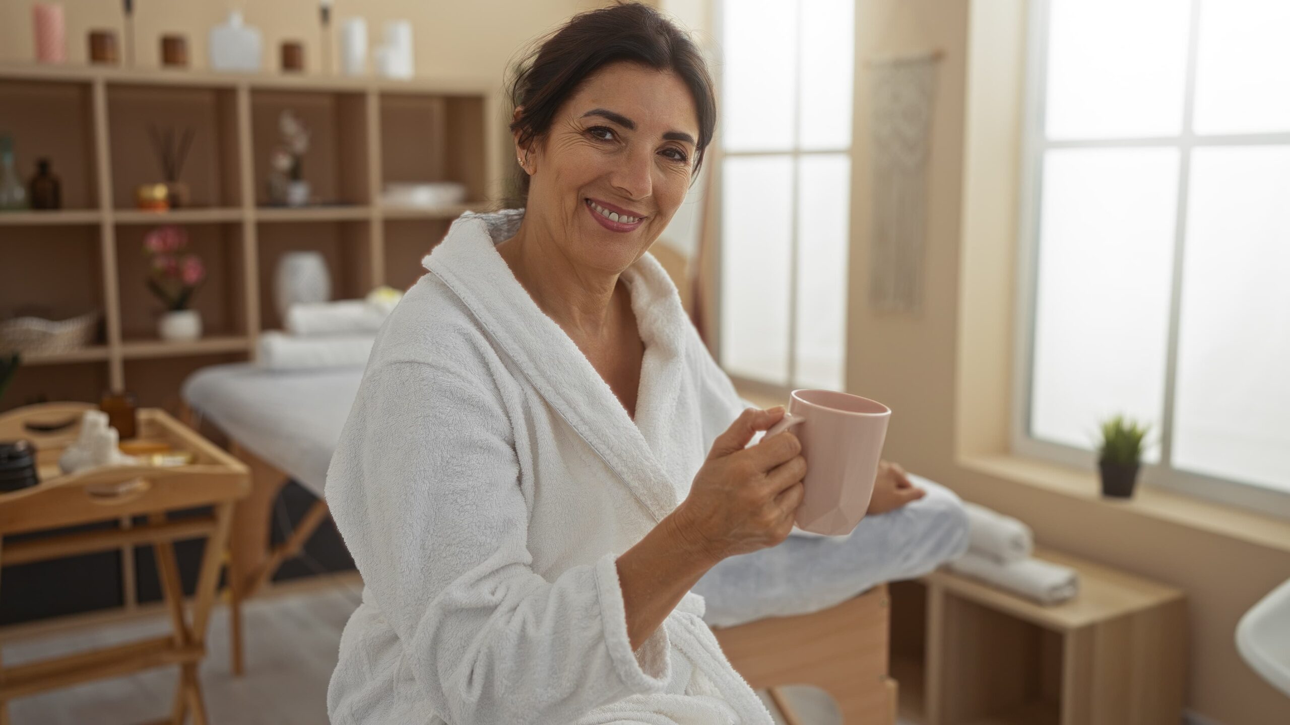 Biohacker recovery protocol in action during an ozone sauna session at a wellness spa